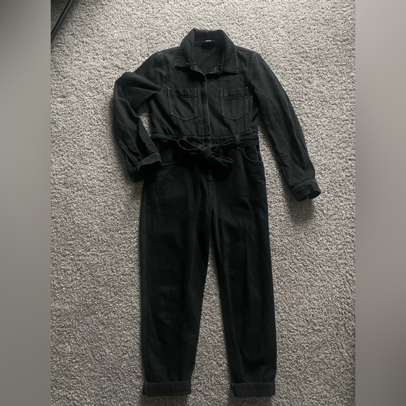 ME+EM | Long Sleeve Belted Denim Utility Jumpsuit RARE - Picture 5 of 15